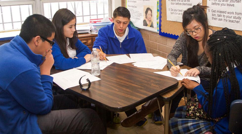 photo of St. Elizabeth students studying together